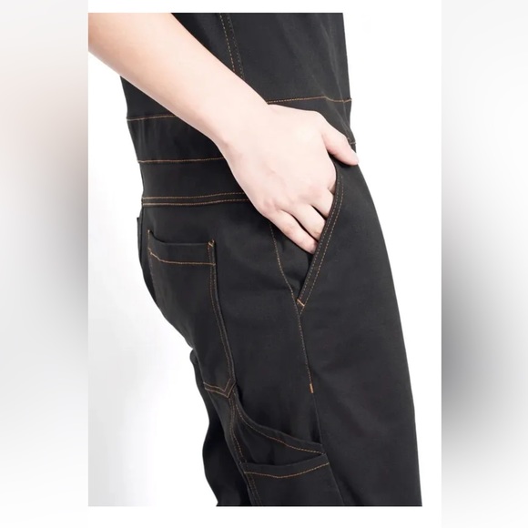 NWT Wildfang Essential Short Sleeve coverall XS Black Yellow Stitches $168 - Picture 5 of 9